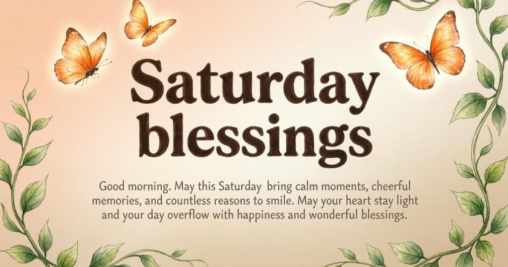 Good Morning Saturday Blessings
