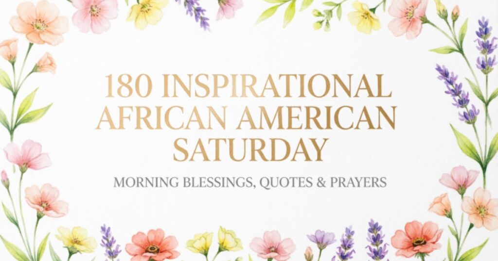 180 Inspirational African American Saturday Morning Blessings, Quotes & Prayers 